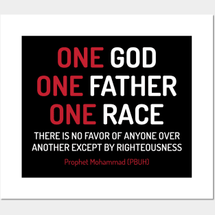 One God, One Father, One Race Equality Anti Racism Quote Say Design - wht Posters and Art